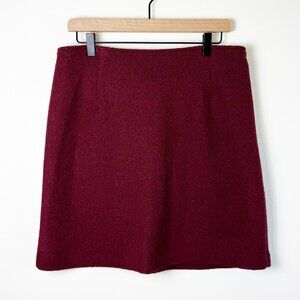 NWT Joie Burgundy Mini Wool Blend Skirt Size L